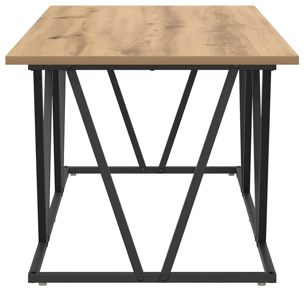 Mesa de Centro vidaXL Carvalho Artisan 100x50x40 cm Madeira de Engenha