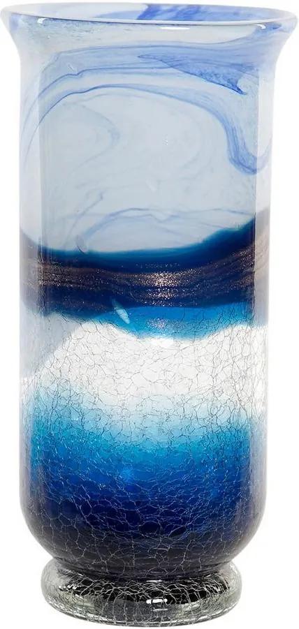 Vaso DKD Home Decor Azul Cristal Mediterrâneo (16 x 16 x 32.5 cm)
