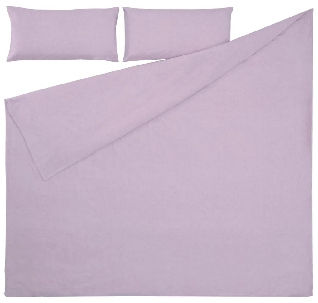 Kave Home - Set Dileta capa edredão, lençol baixo e fronha almofada 100% algodão GOTS malva 135x190cm