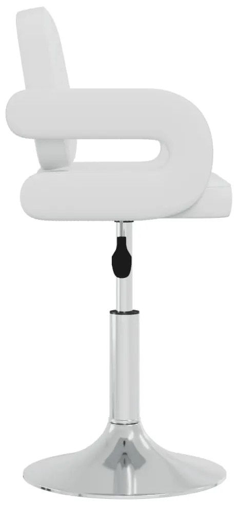 Cadeiras de jantar giratórias 6 pcs couro artificial branco