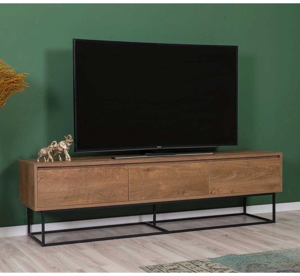 Conjunto de Mobiliário de Sala Laxus – Noz/Preto – 90x39x40 cm