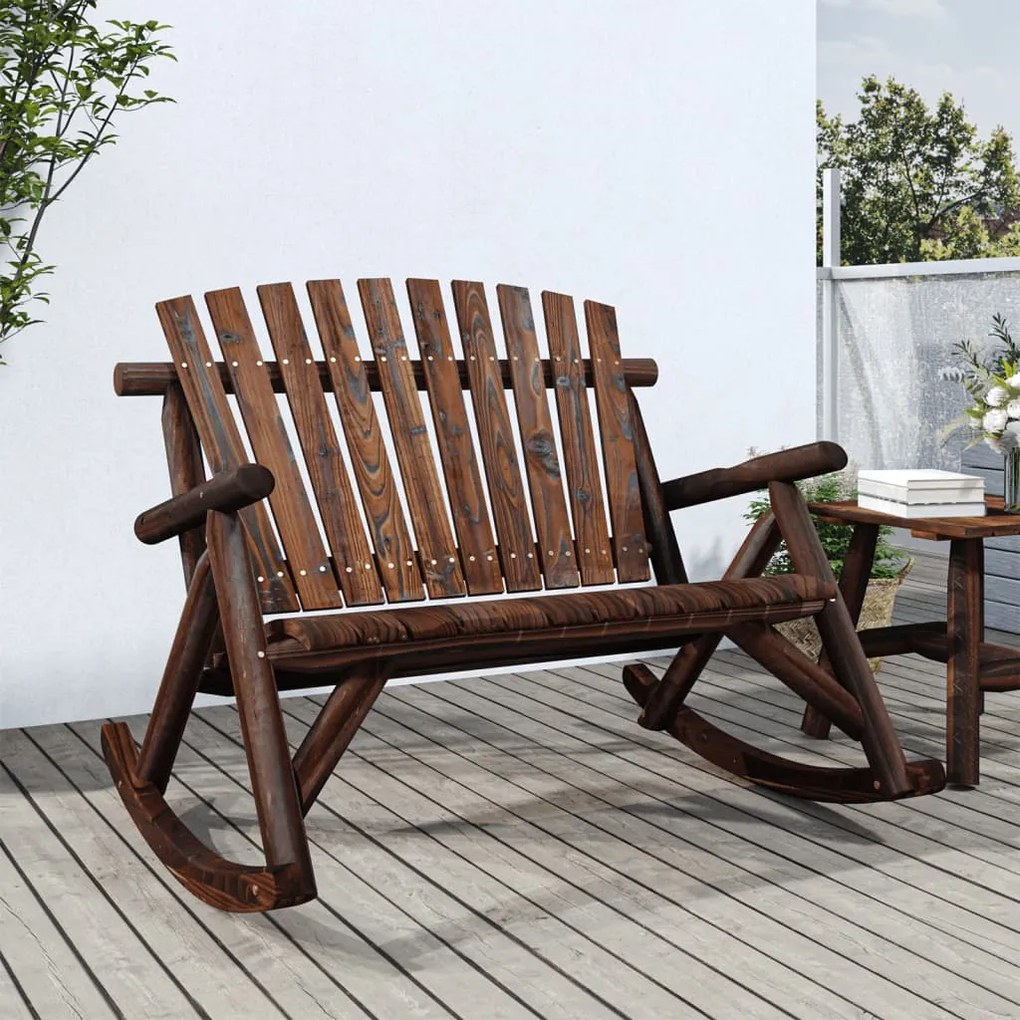 vidaXL Banco de baloiço p/ jardim 2 lugares 123x96x102 cm abeto maciço