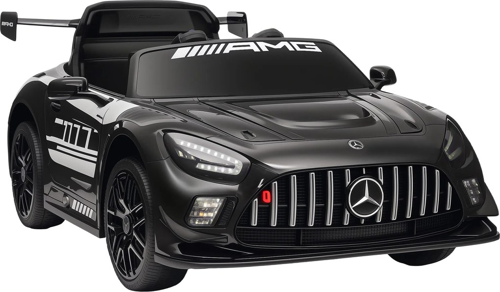 AIYAPLAY Carro Elétrico para Crianças Mercedes-AMG GT3 Evo12V com Controlo Remoto 2,4G e Motor Duplo 115x66x44 cm Preto | Aosom Portugal