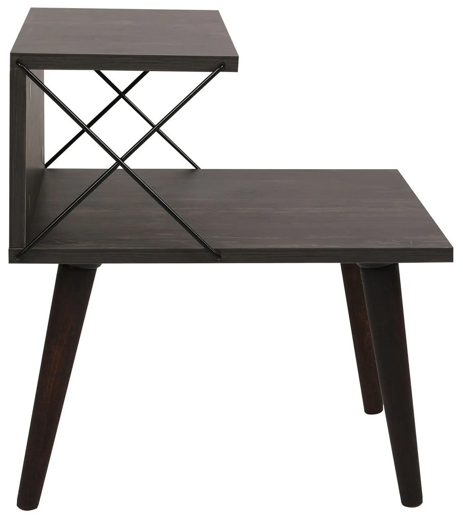 Mesa de Cabeceira Cross – Castanho Escuro – 50x55x40 cm