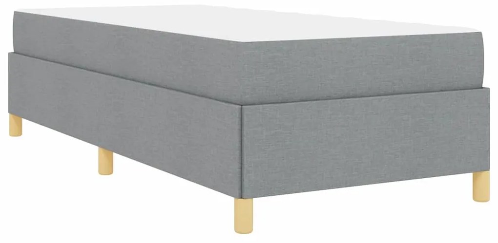 Cama Box Cinza Claro e Branco e Cinza Claro 90 x 190 cm tecido