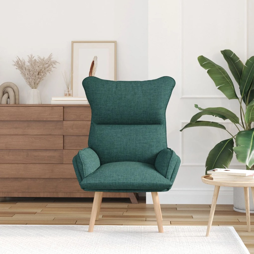 Poltrona Relaxante vidaXL Verde Escuro em Tecido