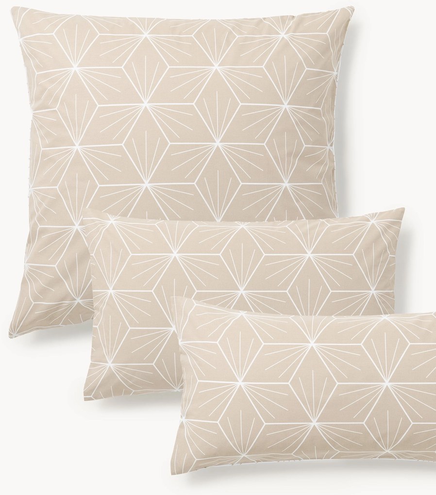 Fronha de almofada reversível em algodão com padrão geométrico Ilda