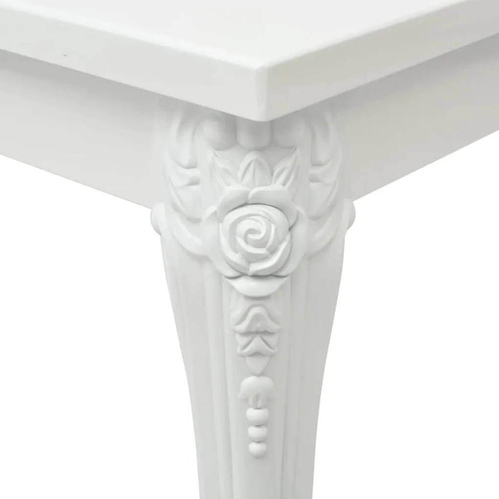 Mesa de jantar 116x66x76 cm branco brilhante