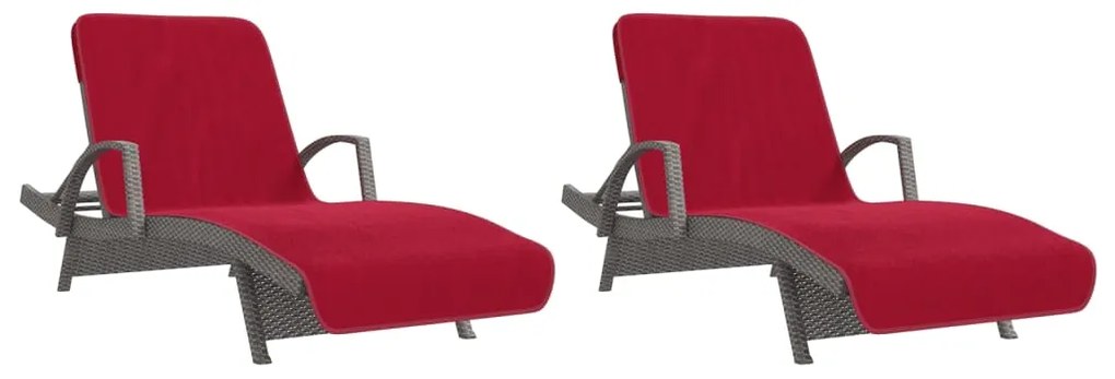 Toalhas de praia 2 pcs 75x200 cm tecido 400 GSM bordô