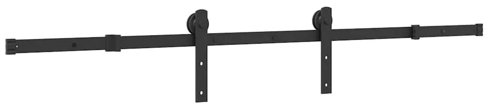 Kit de ferragens para porta deslizante 183 cm aço preto