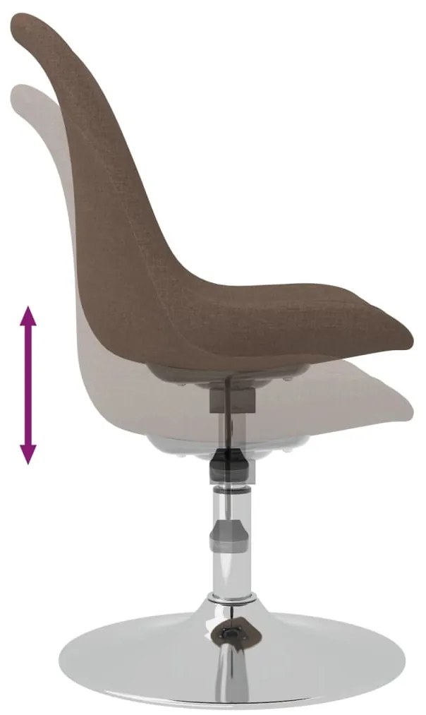 Cadeiras de jantar giratórias 4 pcs tecido cinzento-acastanhado