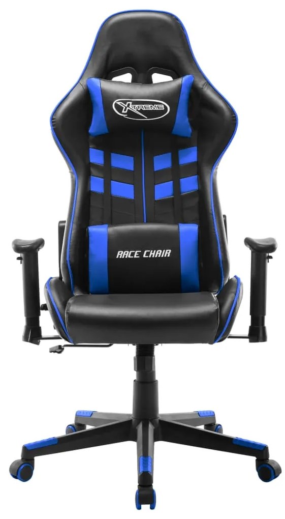 Cadeira de gaming couro artificial preto e azul