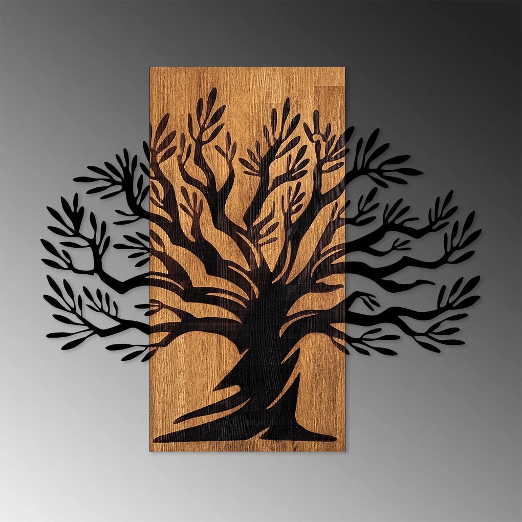 Acessório Decorativo de Parede Monumental Tree – Nogueira e Preto – 58