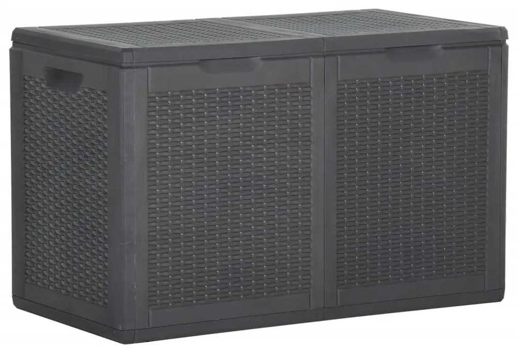vidaXL Caixa de arrumação para jardim 180 L vime PP preto