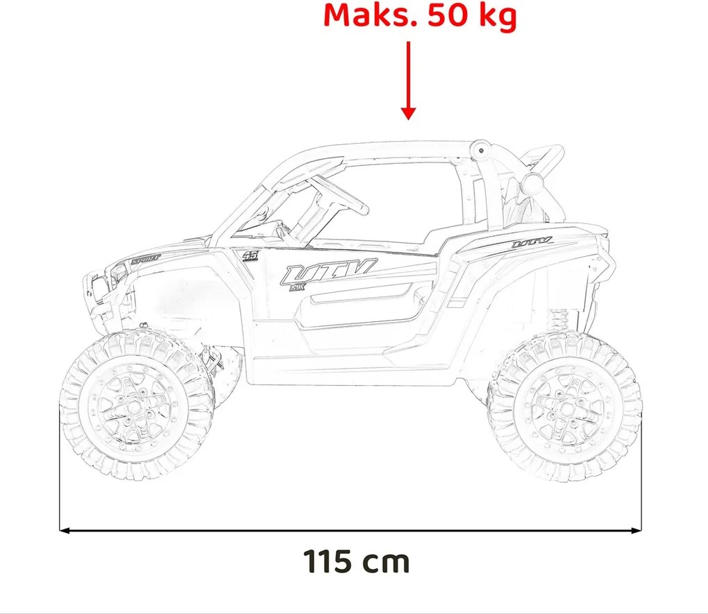 Buggy elétrico para Crianças 24V, 4x4  Buggy 4x4 KCK Rodas de espuma EVA Vermelho