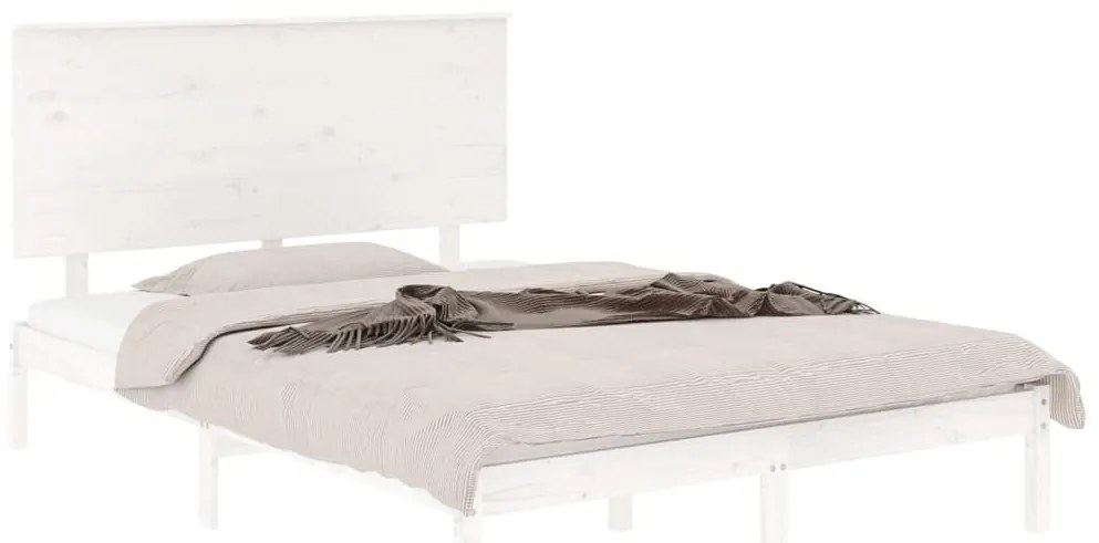 Cama sem colchão 120x200 cm madeira de pinho maciça branco