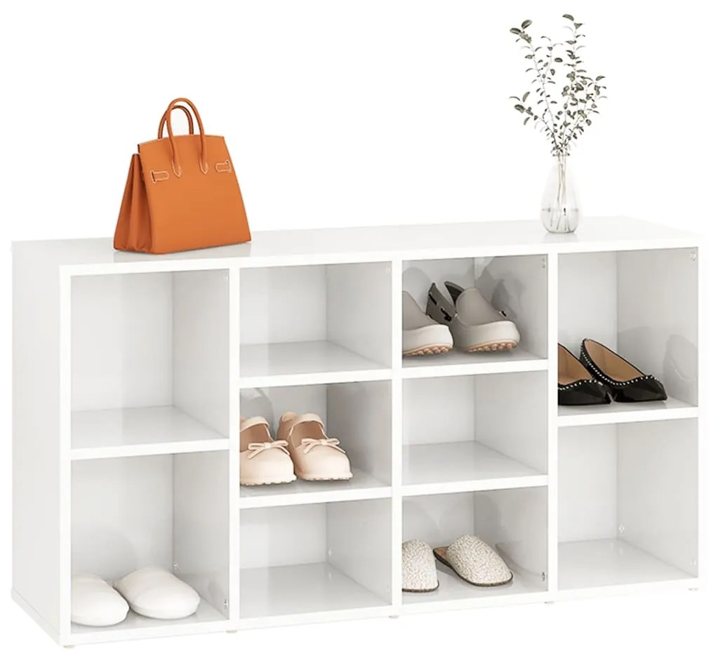 Sapateira 103x30x54,5 cm contraplacado branco brilhante