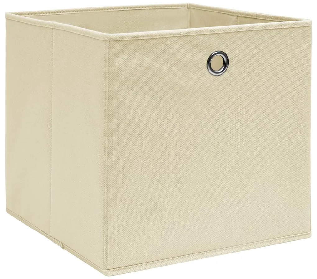 Caixas de arrumação 4 pcs 32x32x32 cm tecido creme