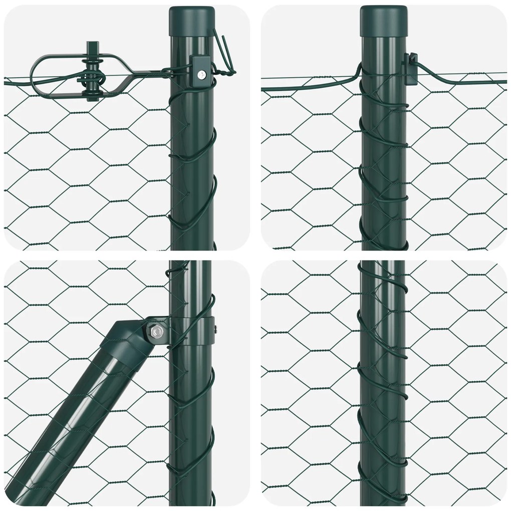 Cerca Hexagonal Verde 0.4x100 m Aço