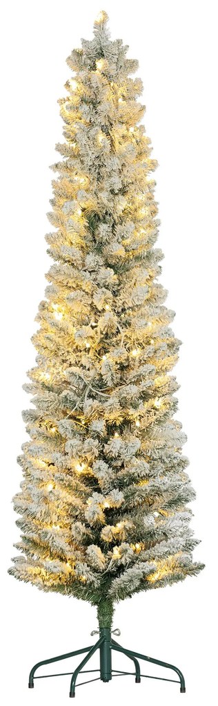 HOMCOM Árvore de Natal 180 cm Árvore de Natal Artificial Nevada com 15