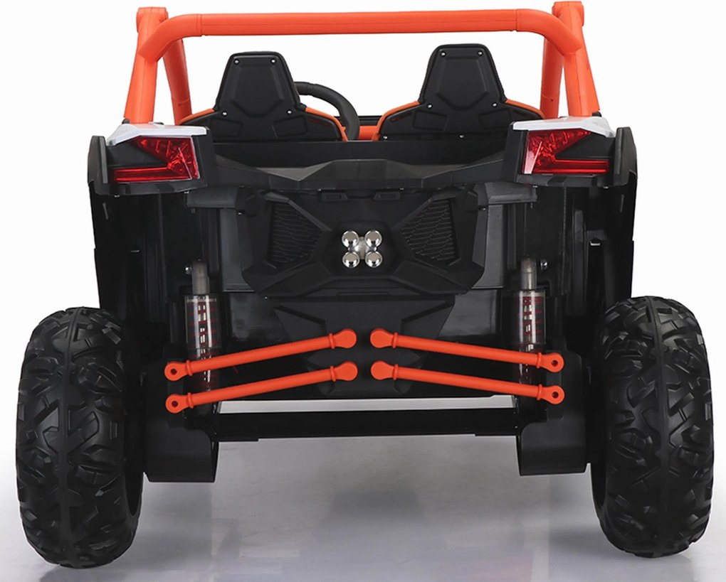 Carro elétrico para Crianças 24V 4x4 2 Lugares Buggy SR SUPER 66 Rodas de espuma EVA, Assento Couro Laranja