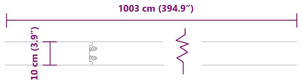 Orlas de relva 10 pcs branco 10x103 cm aço laminado a frio