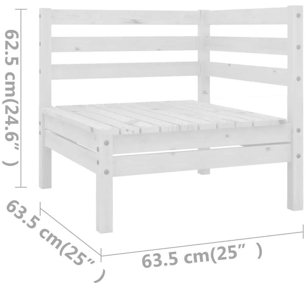 4 pcs conjunto lounge de jardim pinho maciço branco