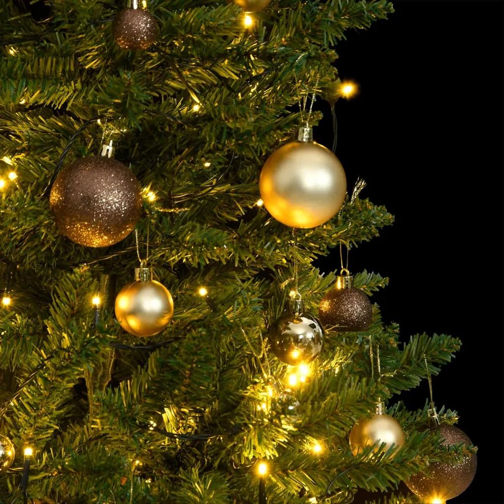 Árvore Natal artificial articulada 150 luzes LED e bolas 120 cm