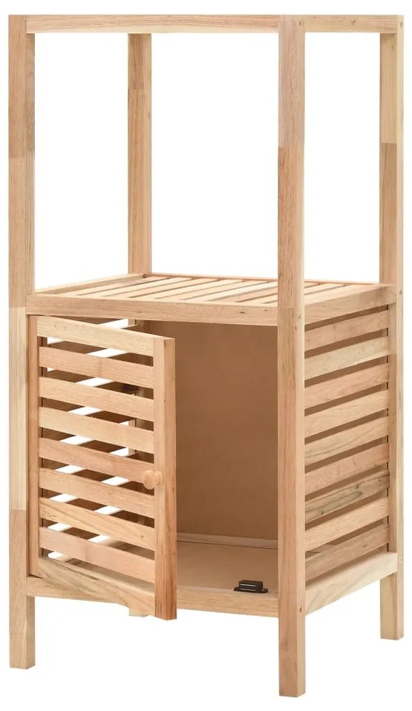Armário de arrumação para WC nogueira maciça 39,5x35,5x86 cm