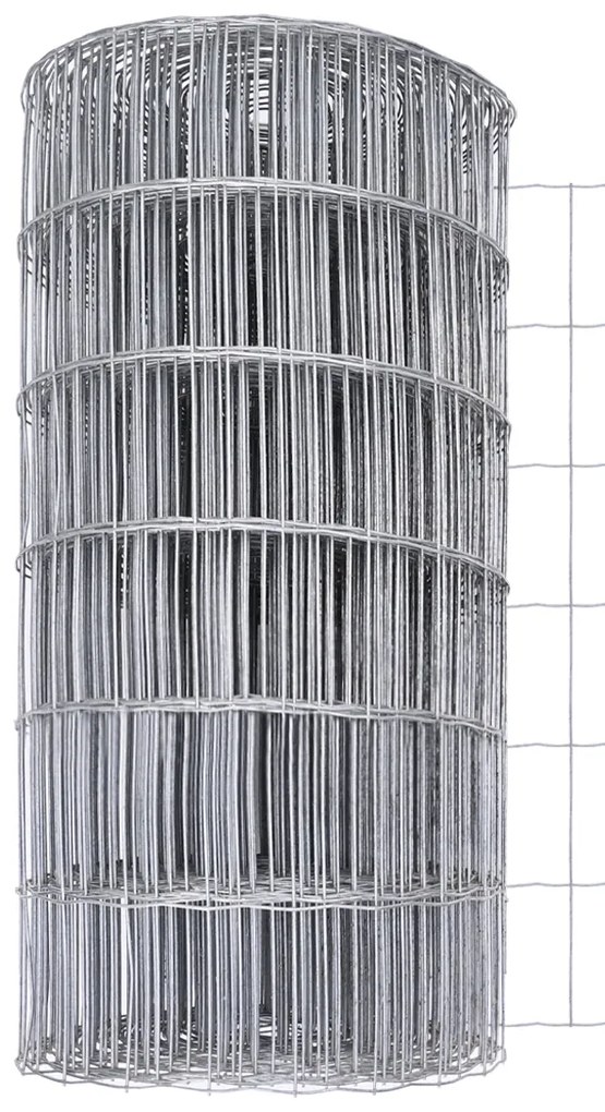 Cerca Euro com 7 Postes Flangados 0.4x10 m Aço Galvanizado