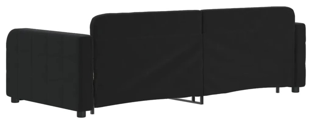 Sofá-cama com gavetão 90x200 cm veludo preto