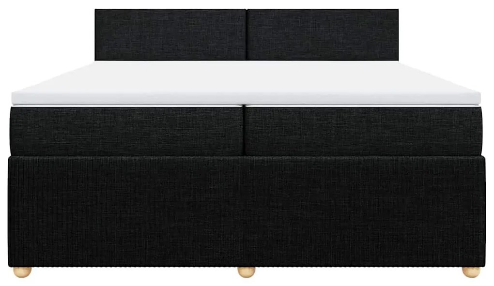 Cama com molas/colchão 200x200 cm tecido preto