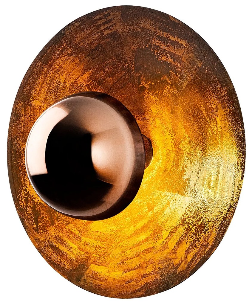 Candeeiro de Parede Kurt – Cobre – Diâmetro 38 cm Altura 31 cm