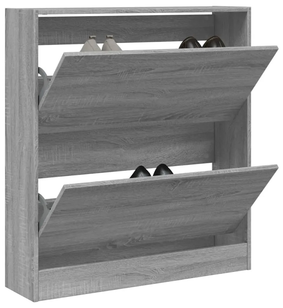 vidaXL Sapateira 80x21x87,5 cm derivados de madeira cinzento sonoma