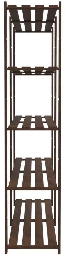 Unidade de 5 prateleiras 170x38x170 cm pinho maciço castanho