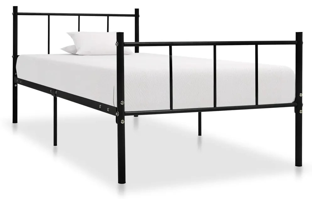 vidaXL Estrutura de cama 90x200 cm metal preto