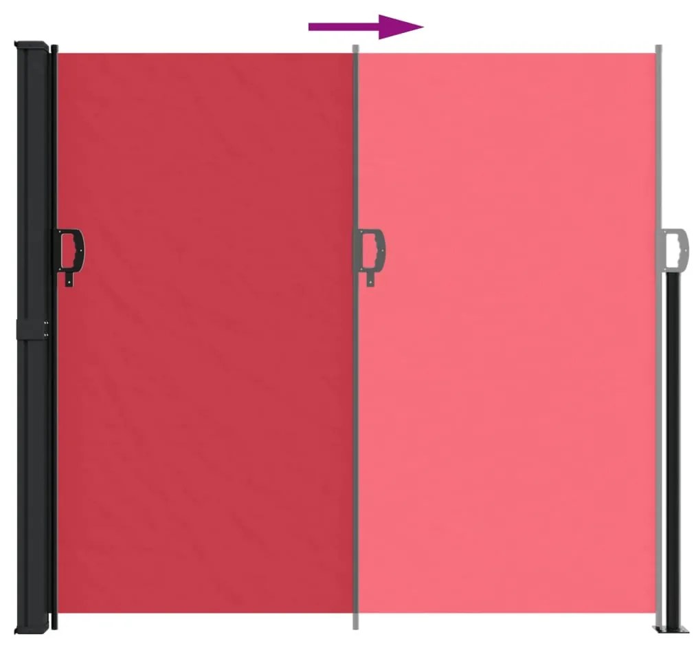 Toldo lateral retrátil 180x600 cm vermelho