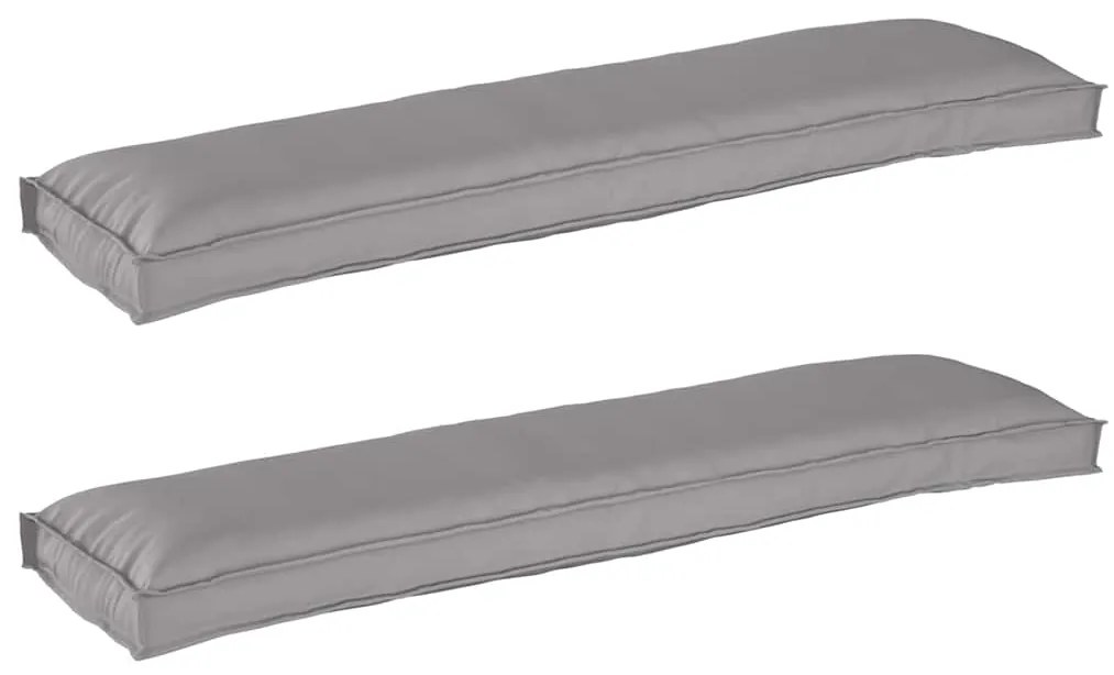 Cushions para Palete para Banco 2 pcs Cinzento 150x40x8 cm Tecido Oxfo
