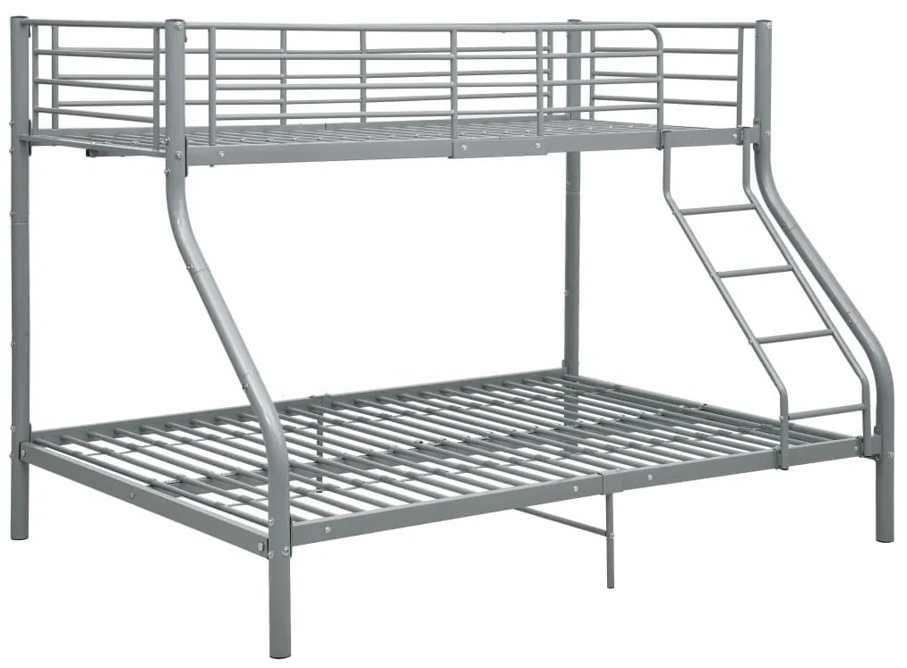 Estrutura de beliche 140x200/90x200 cm metal cinzento