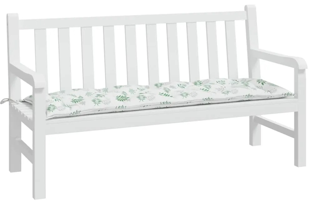 Almofadão banco jardim 150x50x7 cm tecido oxford padrão folhas