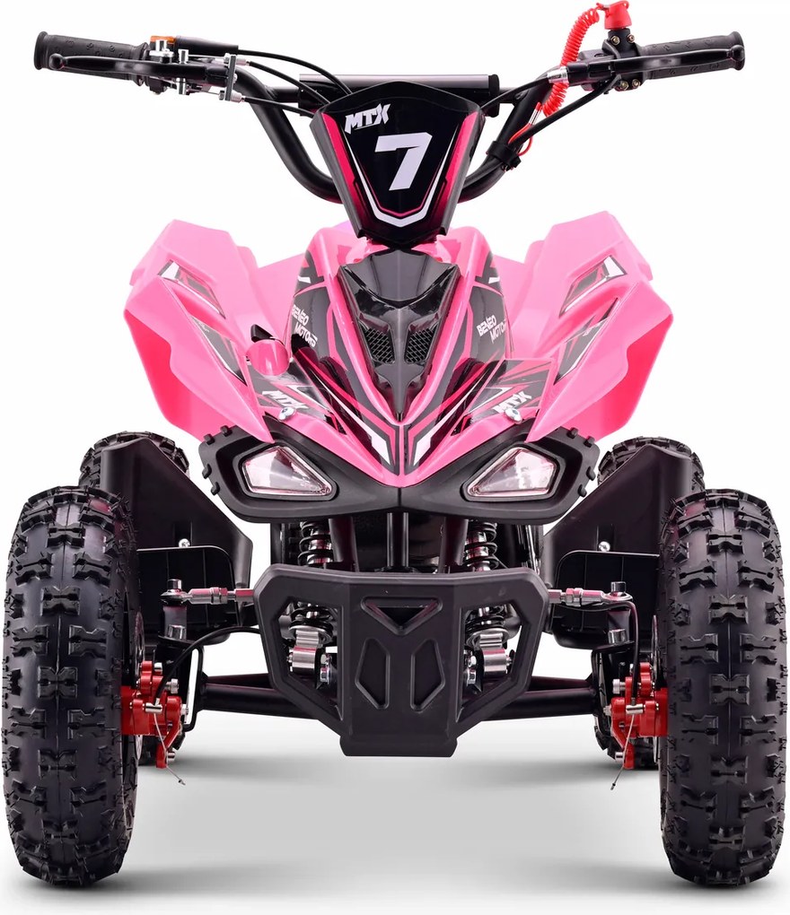 Mini Moto 4 Infantil para crianças 5 a 9 anos 50CC Beneo Motors MTX, velocidade até 40 Km/h com limitador rosa