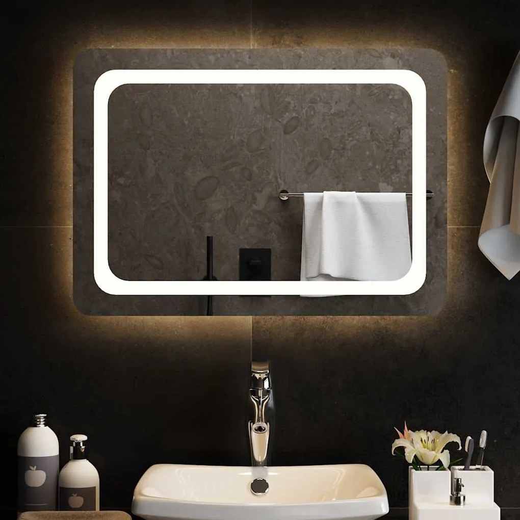 vidaXL Espelho de casa de banho com luzes LED 70x50 cm
