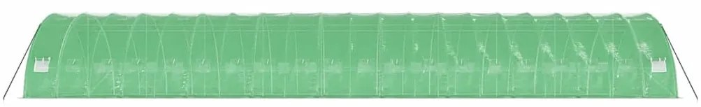 Estufa com estrutura de aço 120 m² 20x6x2,85 m verde