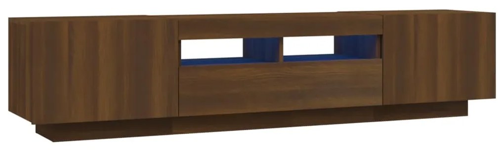 Conjunto móveis de TV 2pcs c/ LEDs madeira carvalho castanho
