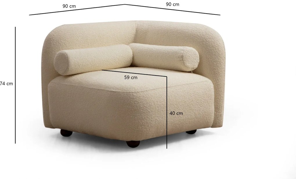 Cadeirão Victoria – Creme – 90x74x90 cm