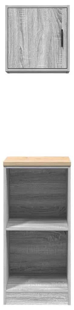 Armários de garagem 2 pcs derivados de madeira cinzento sonoma