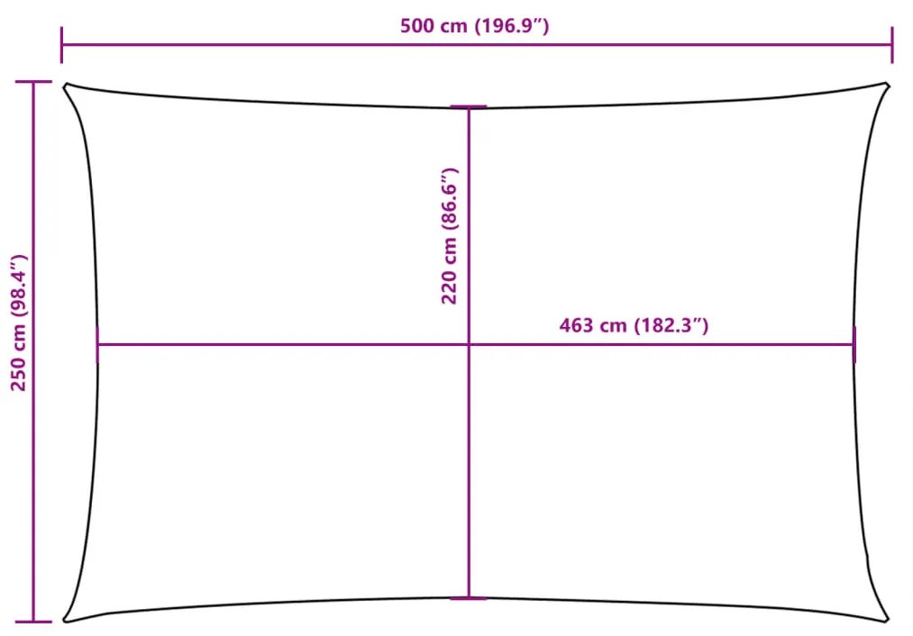 Para-sol vela tecido oxford retangular 2,5x5 m verde-escuro