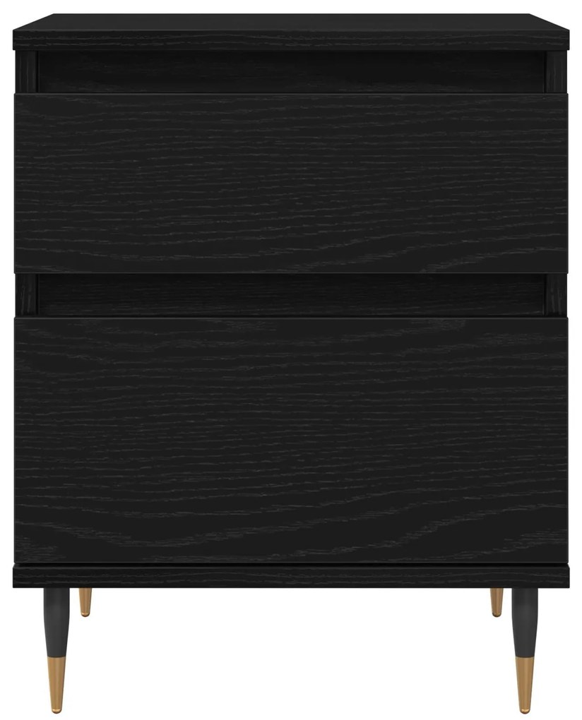 Criado-mudo vidaXL Preto Carvalho 40x35x50 cm Madeira de Engenharia