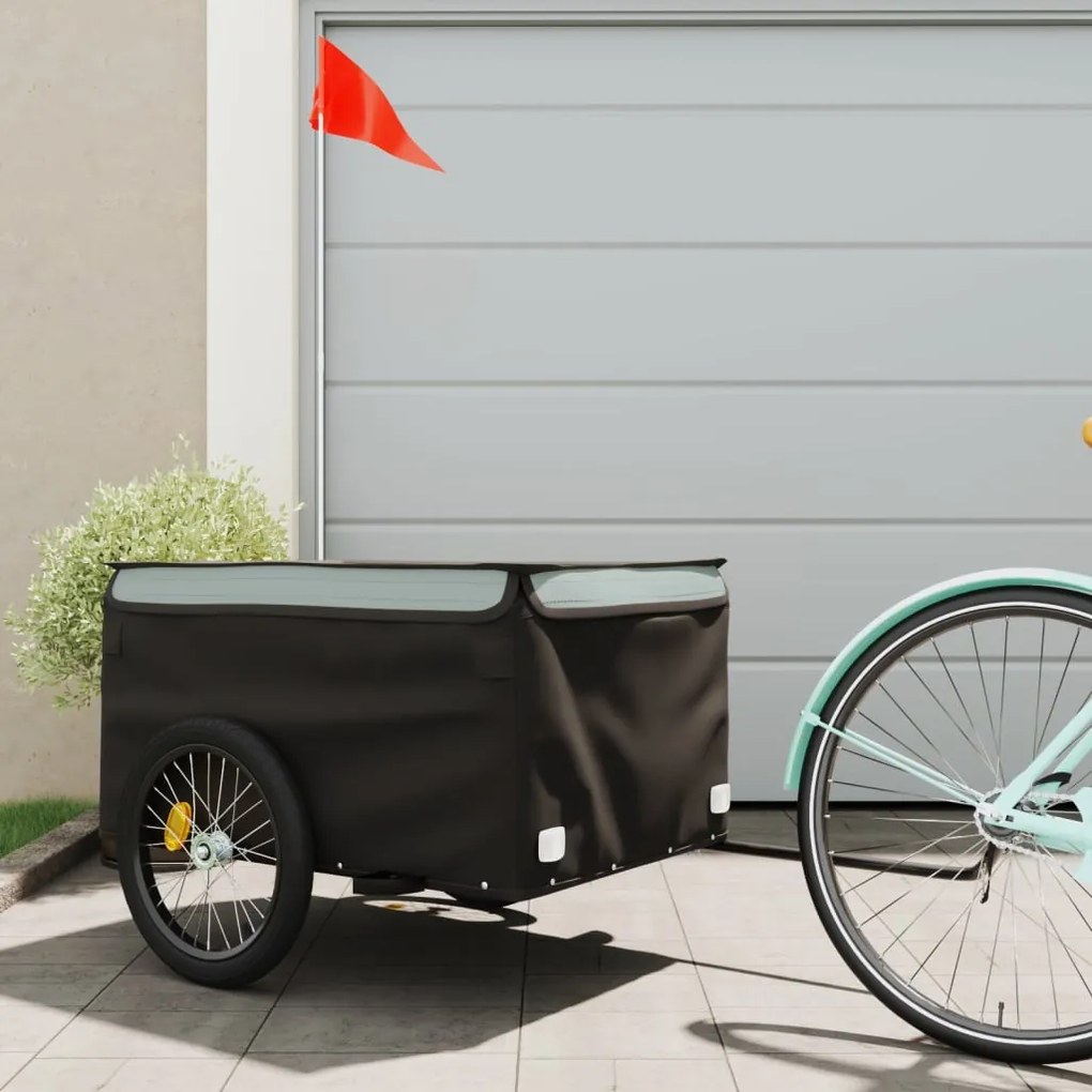 Reboque para bicicleta 45 kg ferro preto e cinza
