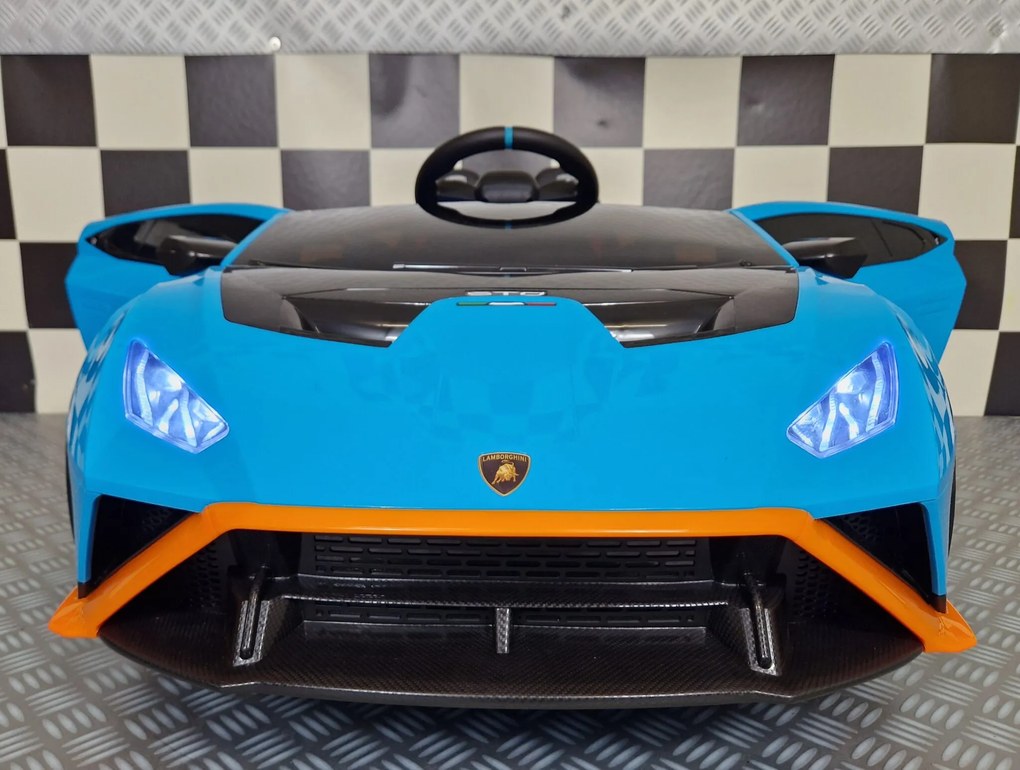 Carro eletrico bateria crianças Lamborghini Huracan STO drift Azul